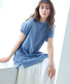 Tiaclasse 【洗える】裏毛プリーツコンビワンピース