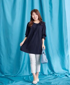 Tiaclasse L 【洗える】アシメタックネックチュニック