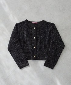 Maison de FLEUR ツイードニットカーディガン