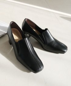 Pointer 日本製 滑り止めスクエアトゥサイドゴムパンプス