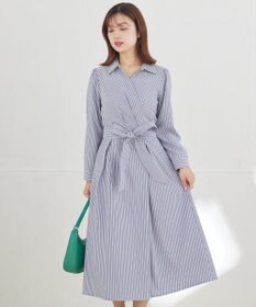 Tiaclasse L カシュクールシャツワンピース