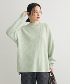 Green Parks 洗えるボトルネックリブニットプルオーバー