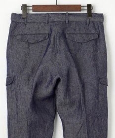 JOSEPH ABBOUD 【ウエストも伸びる！/JAPANファブリック/イージーパンツ/清涼/セットアップ】リネンデニム パンツ