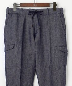 JOSEPH ABBOUD 【ウエストも伸びる！/JAPANファブリック/イージーパンツ/清涼/セットアップ】リネンデニム パンツ