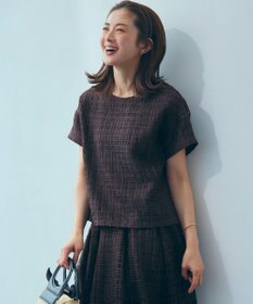 23区 【洗える】Broche チェック レース ブラウス