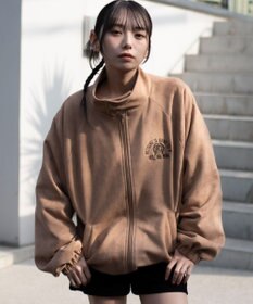 WEGO 【ユニセックス着用ITEM/MLサイズ展開】フェイクスウェードロゴスウィングトップ