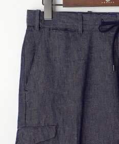 JOSEPH ABBOUD 【ウエストも伸びる！/JAPANファブリック/イージーパンツ/清涼/セットアップ】リネンデニム パンツ