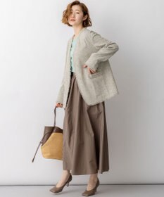 23区 【先行予約】リネンライクブッチャー フリンジノーカラージャケット