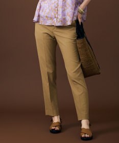 自由区 【SHIHOさん着用・昨年大好評・新色追加・後ろウエストゴム】シェルタリングテーパード パンツ ［新色］サンタンブラウン