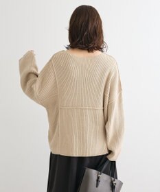 Green Parks リブ切替Ｖネックニットプルオーバー