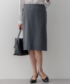 23区 L 【洗える/セットアップ対応】ウールライクカルゼ タイト スカート