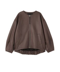 YECCA VECCA レザーライクノーカラーブルゾン