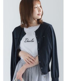 Te chichi 【マシンウォッシャブル】遮熱ポケット付きクルーネックカーディガン