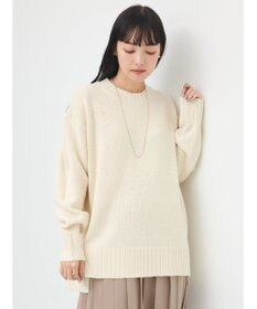 earth music&ecology ウォッシャブル脇スリットクルーネックプルオーバー