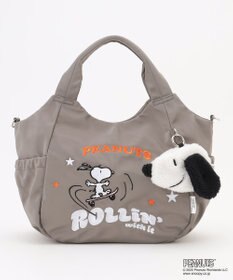 Y'SACCS SNOOPYデザイン サイドギャザー2wayトート　Mサイズ(スケートボード）