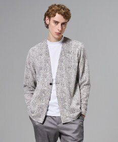 JOSEPH HOMME 【イージーケア】パフィーチェックジャージー　カーディガン ライトグレー系