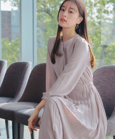 Tiaclasse 【新色追加・洗える】パールボタンプリーツワンピース