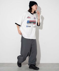 WEGO 【ユニセックス着用ITEM/手洗い可/MLサイズ】レーシングロゴTシャツ