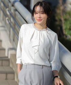 ANY SIS ボウタイツイル ブラウス アイボリーベース