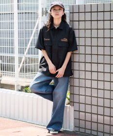 WEGO 【ユニセックス着用ITEM】刺繍ロゴツイルワークシャツ