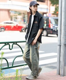 WEGO 【ユニセックス着用ITEM】刺繍ロゴツイルワークシャツ