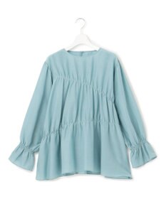 23区 【洗える】シアーコットンシルク シャーリング デザイン ブラウス