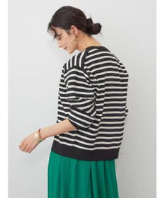 AMERICAN HOLIC エコカルットボーダークルーネックカーディガン