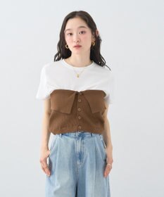 earth music&ecology ＳＥＴ２点コンパクトＴＥＥ＋マルチｗａｙニットビスチ