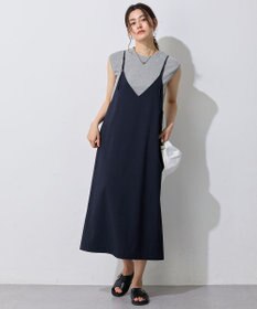 ANY L 【洗濯機可/セットアップ可/UVケア/速乾/イージーケア】サラサラテックリネンキャミソールワンピース