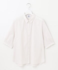 J.PRESS LADIES 【洗える】BEZ空羽ストライプ シャツカラー ブラウス