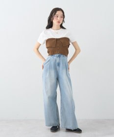 earth music&ecology ＳＥＴ２点コンパクトＴＥＥ＋マルチｗａｙニットビスチ