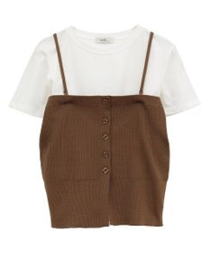 earth music&ecology ＳＥＴ２点コンパクトＴＥＥ＋マルチｗａｙニットビスチ