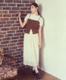 earth music&ecology ＳＥＴ２点コンパクトＴＥＥ＋マルチｗａｙニットビスチ