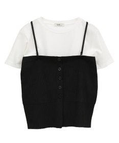 earth music&ecology ＳＥＴ２点コンパクトＴＥＥ＋マルチｗａｙニットビスチ