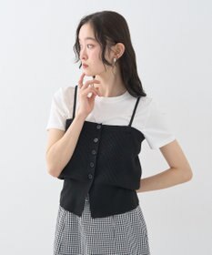 earth music&ecology ＳＥＴ２点コンパクトＴＥＥ＋マルチｗａｙニットビスチ