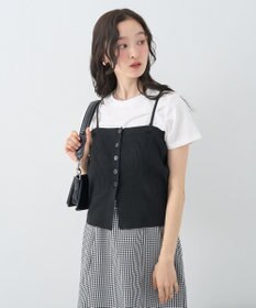 earth music&ecology ＳＥＴ２点コンパクトＴＥＥ＋マルチｗａｙニットビスチ