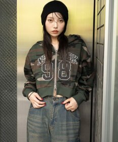 WEGO グラフィックショートZIPパーカー