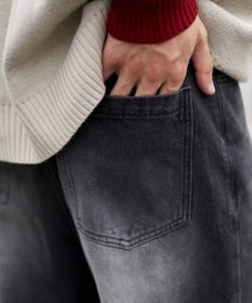 WEGO 【S～Lサイズ展開/ウエスト調整可】パラシュートデニムパンツ