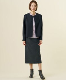 J.PRESS LADIES 【オンオフ使える】MULTI DRY クロス ノーカラー ジャケット