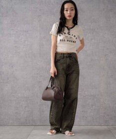 WEGO ヴィンテージウォッシュカーブデニムパンツ