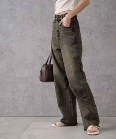 WEGO ヴィンテージウォッシュカーブデニムパンツ