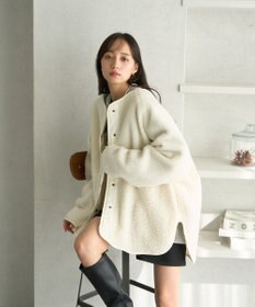 earth music&ecology 粒違い切替ボアブルゾン