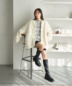 earth music&ecology 粒違い切替ボアブルゾン