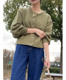 Green Parks クルーネックカーディガン