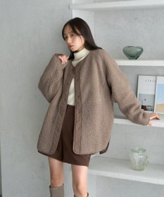 earth music&ecology 粒違い切替ボアブルゾン