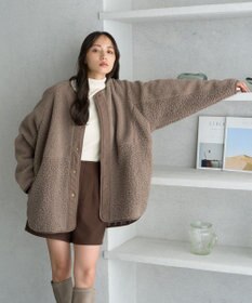 earth music&ecology 粒違い切替ボアブルゾン