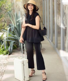 組曲 S スタイルアップジャージー フレアパンツ