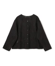 UNFILO L 【前後着用可能の2WAY仕様】ボタニカル エンブロイダリー ブラウス