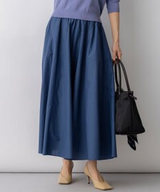 23区 ナイロンコットンタフタ フレアスカート グレイッシュブルー系