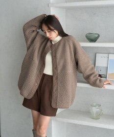 earth music&ecology 粒違い切替ボアブルゾン